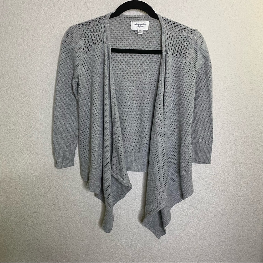 American Eagle gray open front cardigan